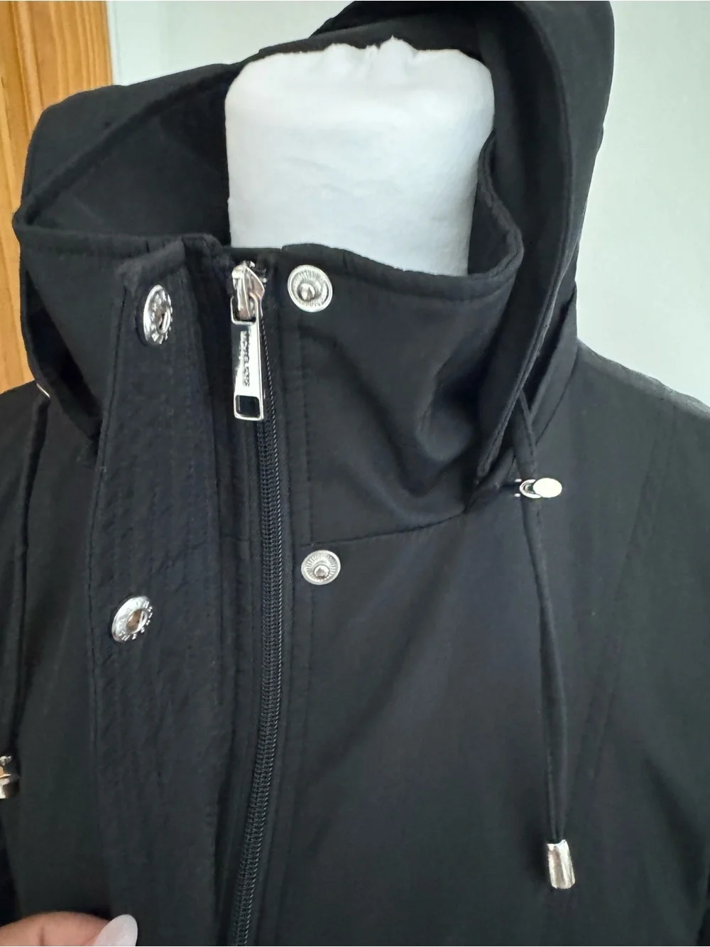Michael Kors Black Women's Belted Hooded Rain Jacket